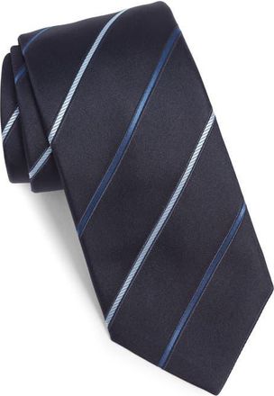 Canali Stripe Silk Tie in Navy at Nordstrom