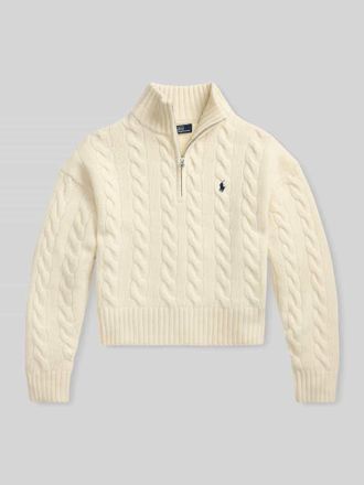 Polo Ralph Lauren Regular Fit Troyer aus Woll-Mix in Sand, Gr&ouml;&szlig;e XXL
