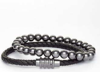 Nordstrom Set of Two Bracelets in Black- Hematite at Nordstrom
