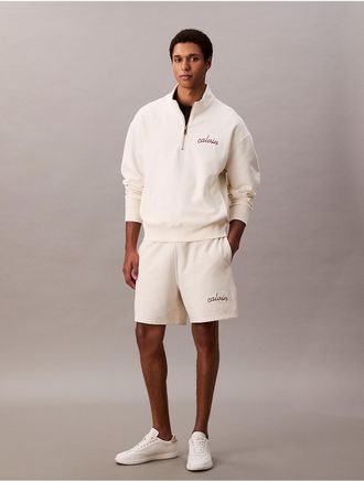 Calvin Klein Jeans Calvin Klein Mens Embroidered Logo French Terry Shorts - White - 2XL