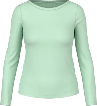 Marc Cain Tops, Dames, Groen, 3Xl, Katoen, Long Sleeve Shirt with Silk Round Neck