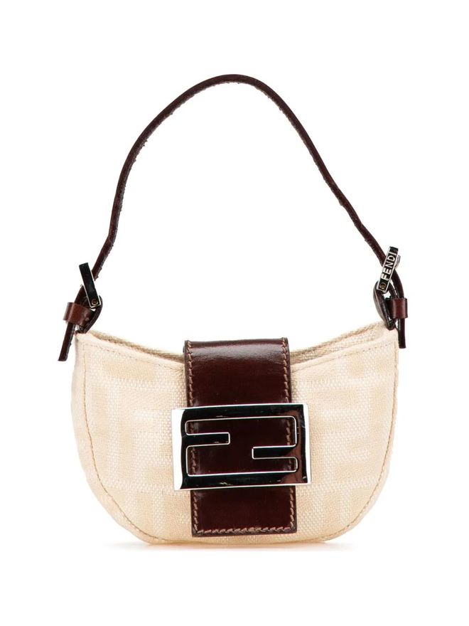 20th Century Mini Zucca Canvas Croissant handbag - women - Canvas/Calf Leather - One Size - Brown