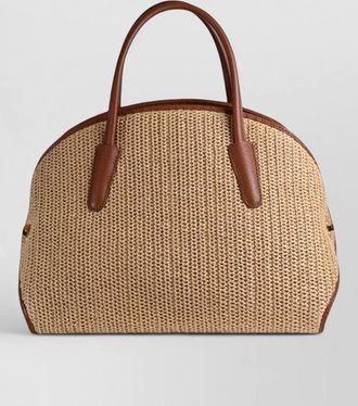 Coccinelle tylde straw tote bag contrast trim