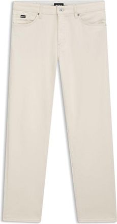 BOSS Straight-fit jeans in Italian ecru denim