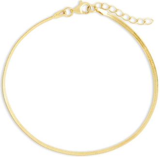 Sterling Forever Silver Herringbone Chain Bracelet