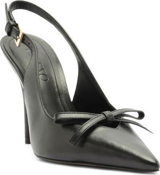 Arezzo Bowie Slingback Pointed Toe Pump in Black at Nordstrom, Size 6.5