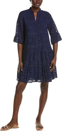 Anne Klein Stand Collar Tiered Shirtdress