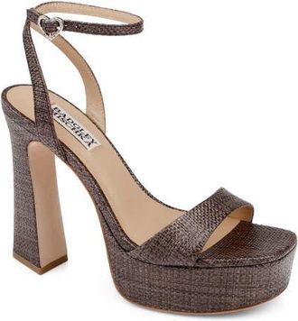 Badgley Mischka Caia Ankle Strap Platform Sandal in Brown at Nordstrom, Size 9.5