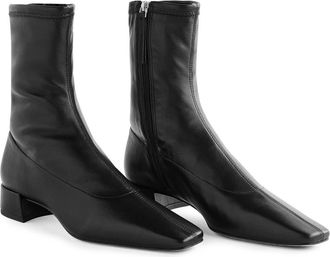 Reformation Rosina Bootie in Black Stretch Leather at Nordstrom, Size 10.5