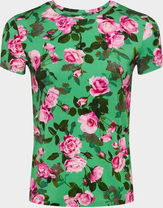 L'agence Ressi Short-Sleeve Santa Fe Rose Tee