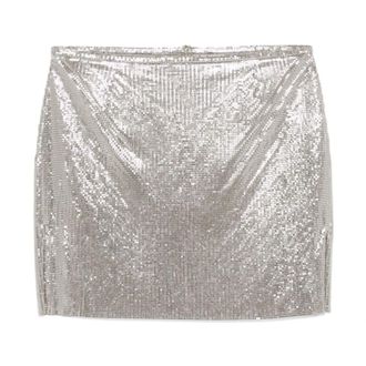 Paco Rabanne Short Skirts, female, Gray, S, Metallic Mesh Skirt