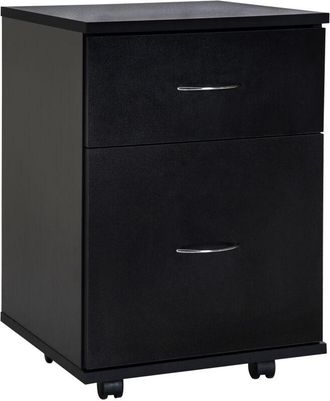 HOMCOM Archivador con Ruedas tipo Cajonera de Madera para Oficina 41x39x58cm Negro
