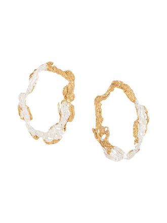 Loveness Lee Dzovag hammered hoop earrings - Gold