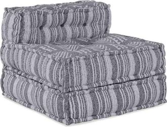 vidaXL Pouffe Rayado Manual Gris 70 x 70 x 54 cm tela Vidaxl