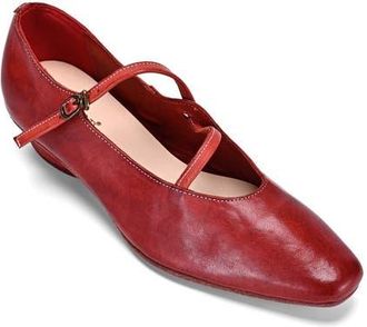 OLD TREND Ribbon Genuine Leather Elegant Strap Mary Jane Heel in Brick at Nordstrom, Size 5.5