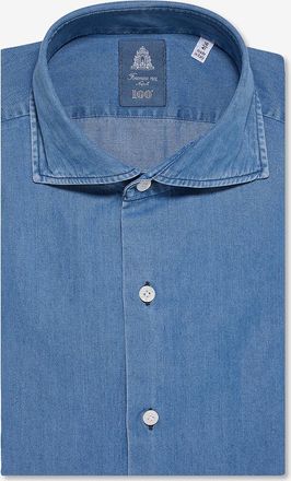 Finamore Lang&auml;rmeliges Hemd aus Denim Eduardo