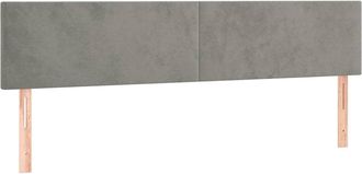 vidaXL Cabecero Con Led De Terciopelo Gris Claro 200x5x78/88 Cm Vidaxl