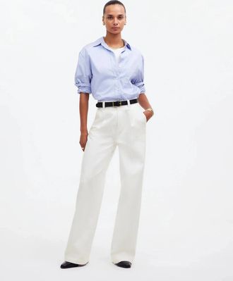 Madewell Womens Madewell The Harlow Jeans Tile White Denim Baggy Wide Leg DDR2073