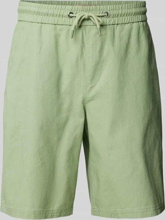 Blend Regular Fit Sweatshorts aus Leinen-Mix Modell BAY in Oliv, Größe XXL