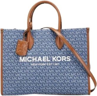 Michael Kors Pre-owned Canvas Schoudertas - Dames - Vintage Shopper - Blauw - ONE Size - Vintage