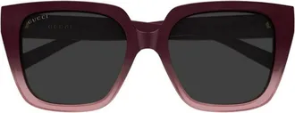 Gucci GG2102S003 Square Full Rim Sunglasses - Burgundy
