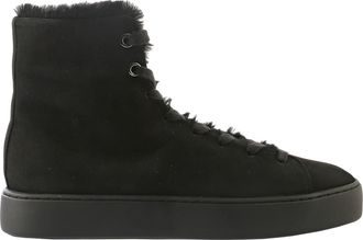 H&ouml;gl Black Teddy Nubuck Sheepskin Lining Winter Ankle Boots