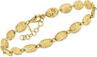 Ross-Simons Italian 18kt Gold Over Sterling Oval-Link Bracelet