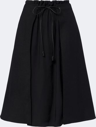 Moncler Gonna midi in lana vergine con pelle