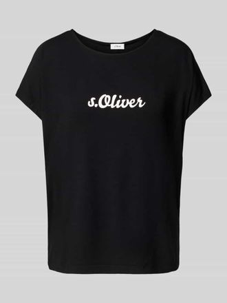 s.Oliver Red Label Loose Fit T-Shirt mit &uuml;berschnittenen Schultern in Black, Gr&ouml;&szlig;e 38