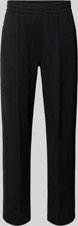 Emporio Armani Regular Fit Sweathose mit Label-Details in Black, Gr&ouml;&szlig;e XXL