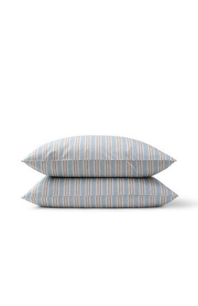 Christy Calder Stripe Cotton Percale Pillow Sham Pairs in Blue at Nordstrom, Size Standard