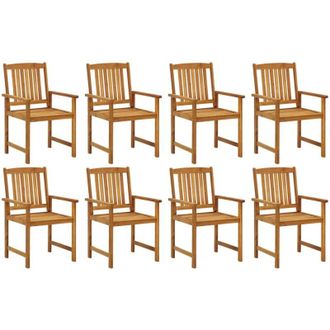 vidaXL Sedie da Giardino 8 pz in Legno Massello di Acacia vidaXL