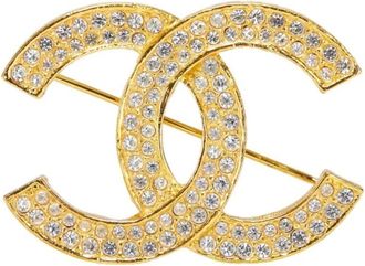 Chanel Pre-owned Jewellery, female, Yellow, Size: ONE SIZE Pre-owned Crystal Embellished Brooch