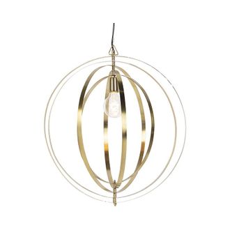 QAZQA Vintage Brass Swivel Pendant Lamp - Rings