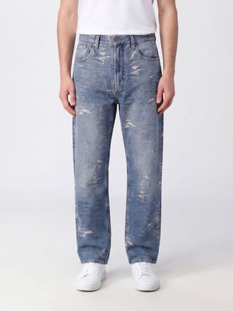 Emporio Armani Jeans a gamba larga in denim con logo Eagle