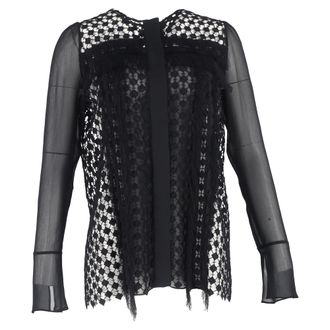 Chlo&eacute; Chlo&eacute; Kanten Schouderblouse in Zwart Polyester