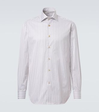 Kiton Striped cotton poplin shirt