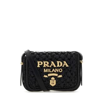 Prada Black Raffia Crossbody Bag