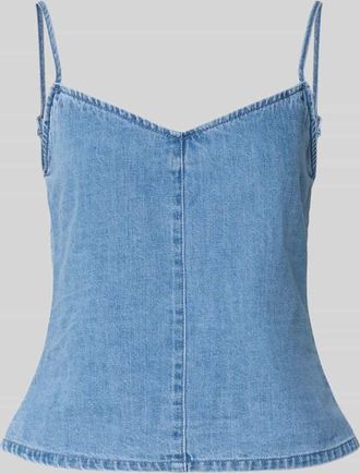 Jack & Jones Top mit Leinen-Anteil in Denim-Optik Modell Dot in Jeansblau, Gr&ouml;&szlig;e XL