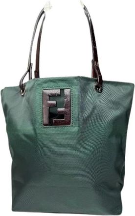 Fendi Pre-owned Vintage Tote Bag - Dames - Vintage Shopper - Groen - ONE Size - Polyester - Vintage