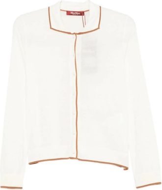 Max Mara Targa Cardigan - Dames - Vesten - Wit - S - Nylon - Truien & Vesten