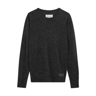 Maison Margiela Round-neck Knitwear, male, Gray, Size: L Maglia