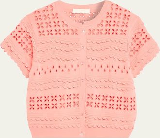 Ulla Johnson Abriana Eyelet Cropped Cardigan