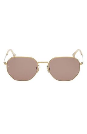 Rag & Bone 53mm Geometric Sunglasses in Bronze /Bone Horn /Brown at Nordstrom