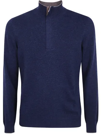 Gran Sasso Sweater Long Sleeves Zip Turtle Neck