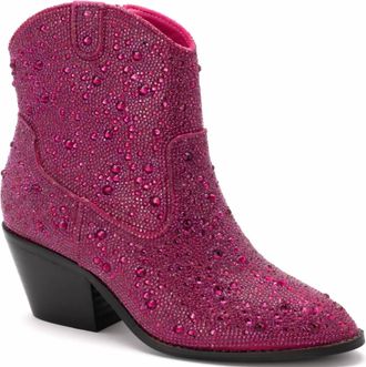 Corkys Footwear WomenS Shine Rhinestone Booties In Bright Fuchsia