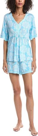 Ellen Tracy 2Pc Pajama Top & Short Set