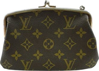 Louis Vuitton Monogram Brown Leather Pouch (Pre-Owned)