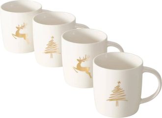 Boltze Weihnachtsfigur »Tasse Brilly 4er Set, Keramik, 320 ml«