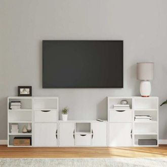 vidaXL Vidaxl - Muebles De Tv 5 Uds. Con Almacenaje odda Blanco Madera Pino
